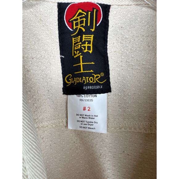 ProForce® Gladiator Judo Uniform Natural # 2 5’2” 125 pounds Unisex Men XS - Picture 9 of 15